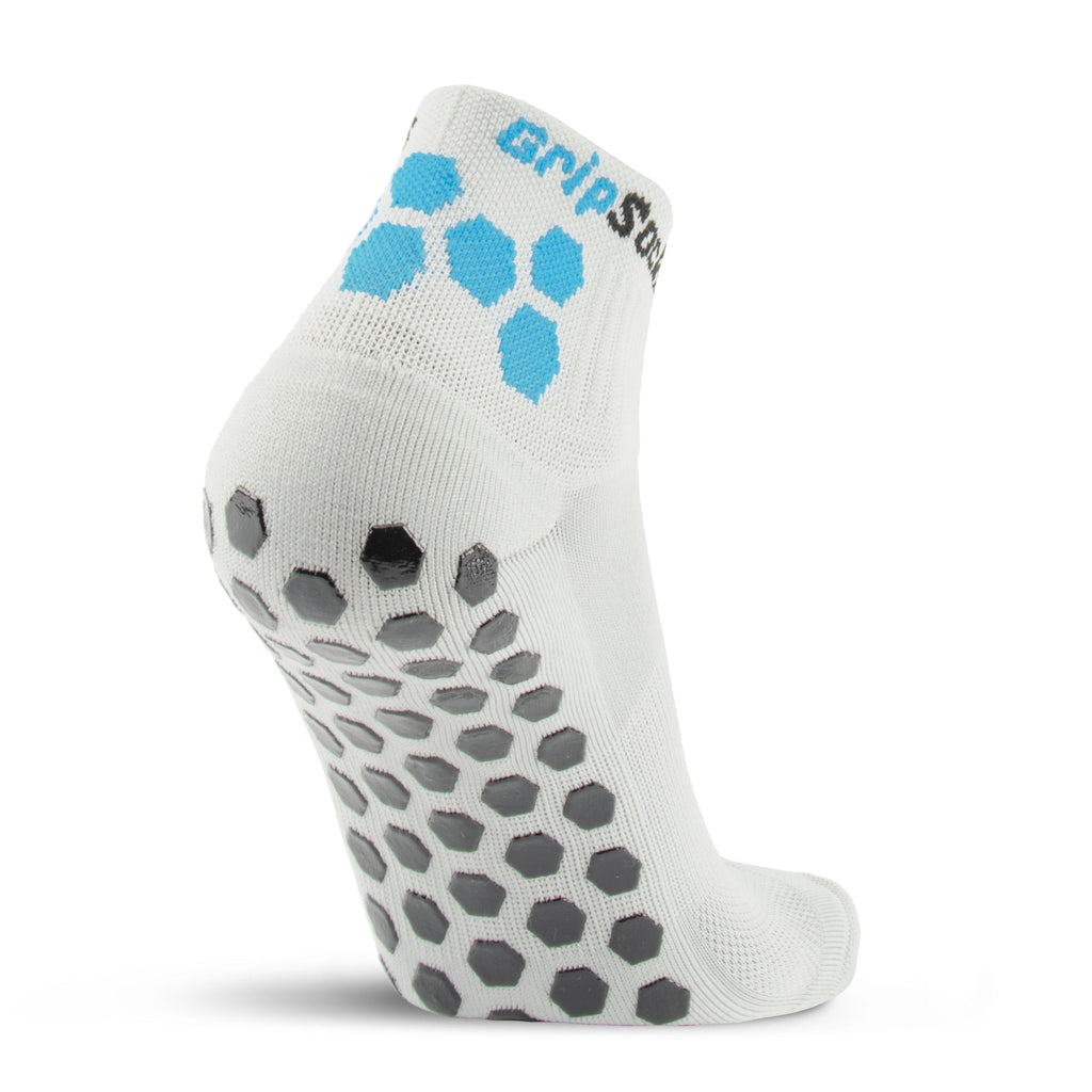 Athletic Socks with Grips - 1/4 Crew - Gray
