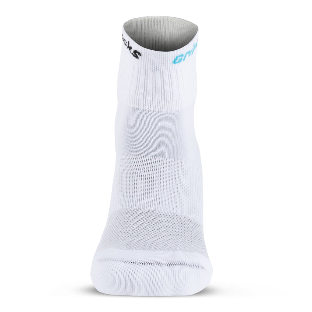 GripSocks for Tennis - 1/4 Crew Height - White