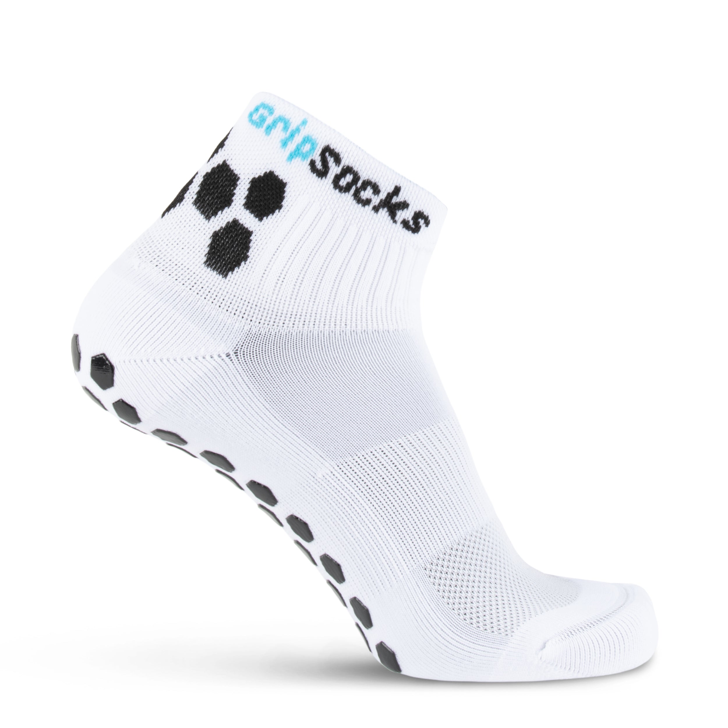 Athletic Socks with Grips - 1/4 Crew - White