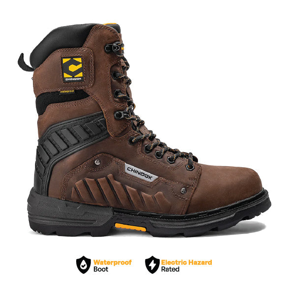 Scorpion 9” Plain Toe Waterproof Work Boot – Brown