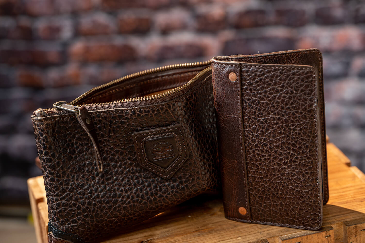 Theodore Leather Zippered Pouch