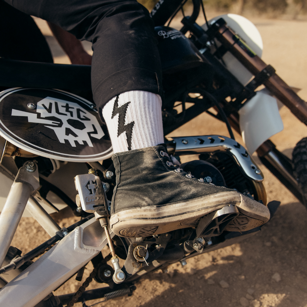 White VOLT Lucky Cotton Crew Socks