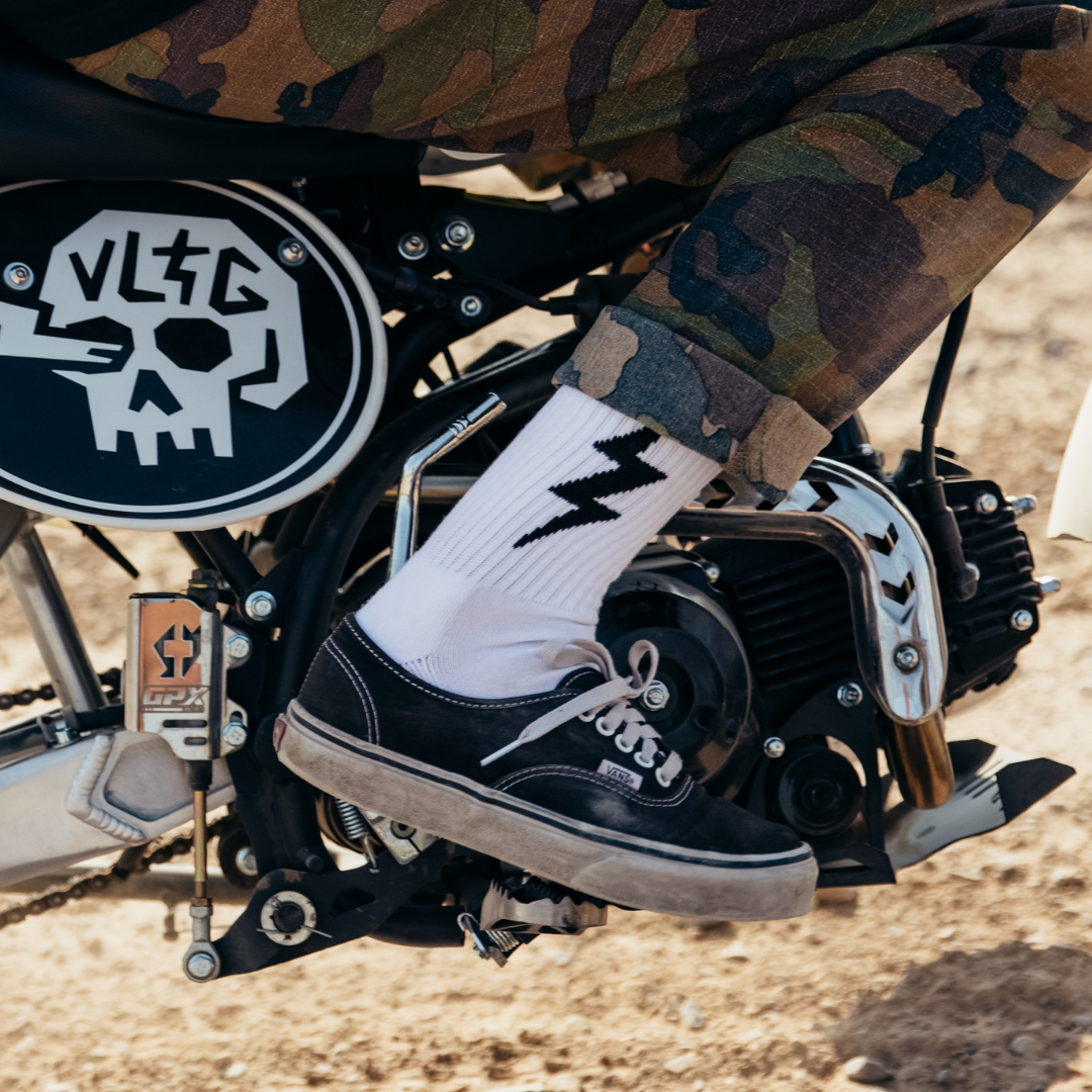 White VOLT Lucky Cotton Crew Socks