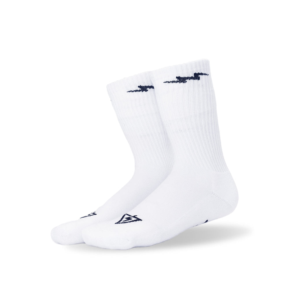 Pure White Grinder Lucky Cotton Crew Socks