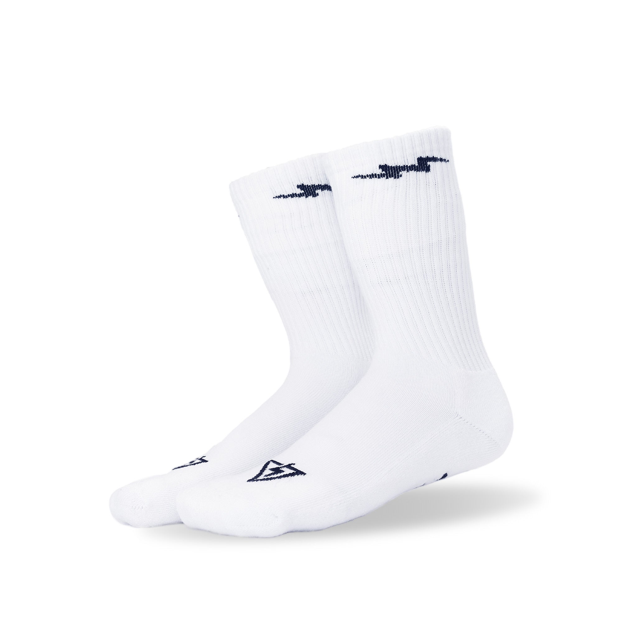 Pure White Grinder Lucky Cotton Crew Socks