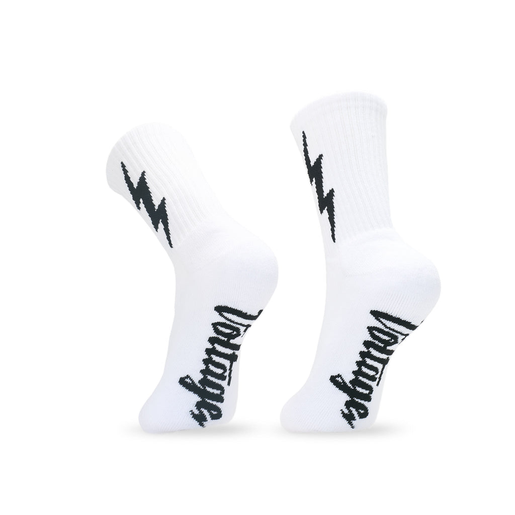 White VOLT Lucky Cotton Crew Socks