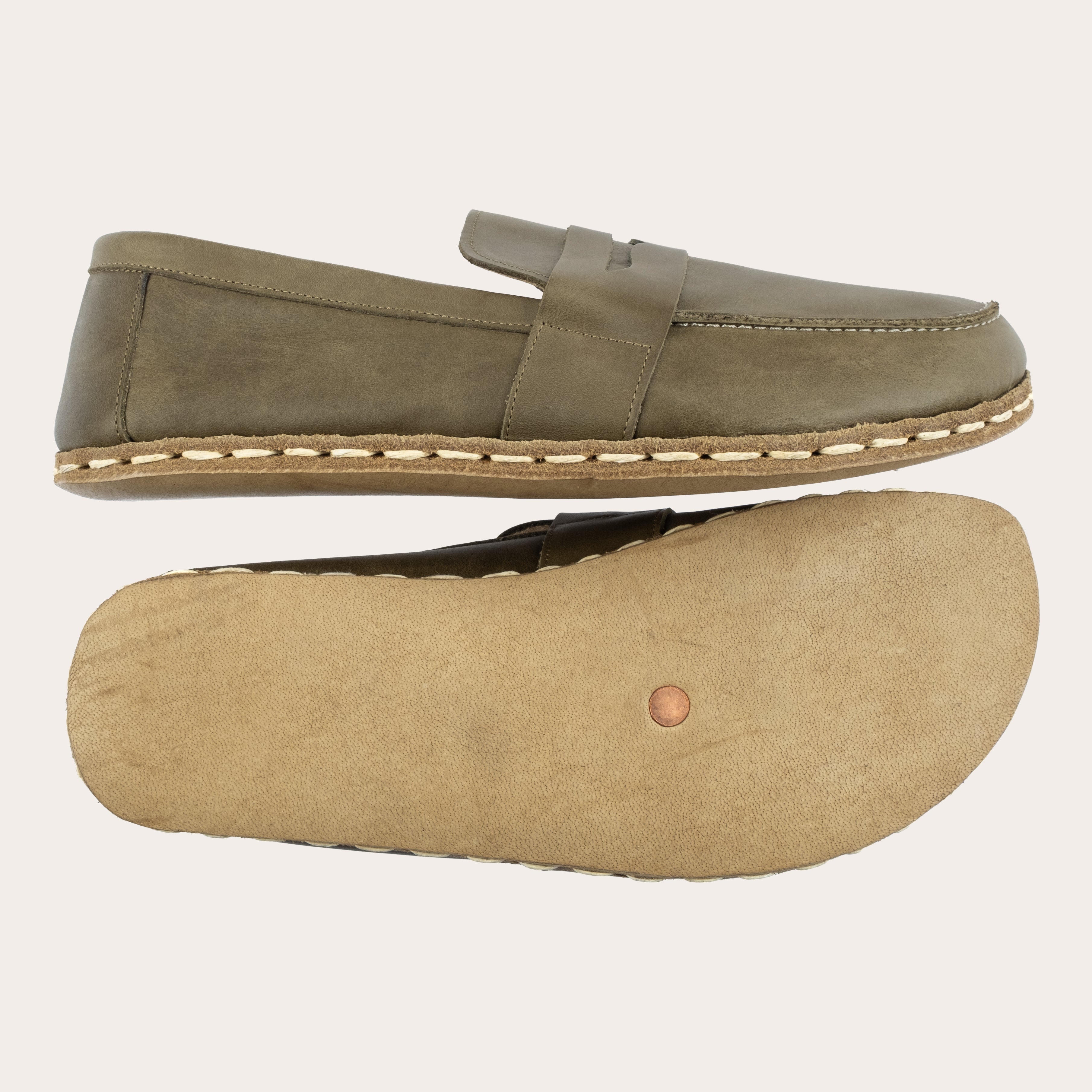 Men's Green Penny Loafers