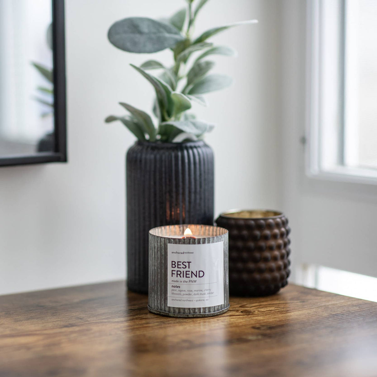 Best Friend Rustic Vintage Farmhouse Wood Wick Candle: 10oz