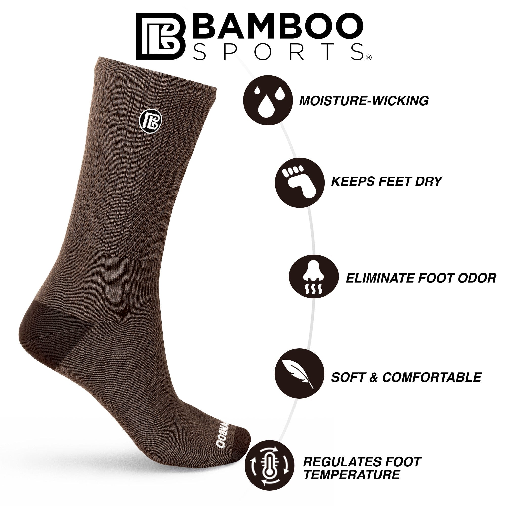 Premium Bamboo Rayon Crew Socks