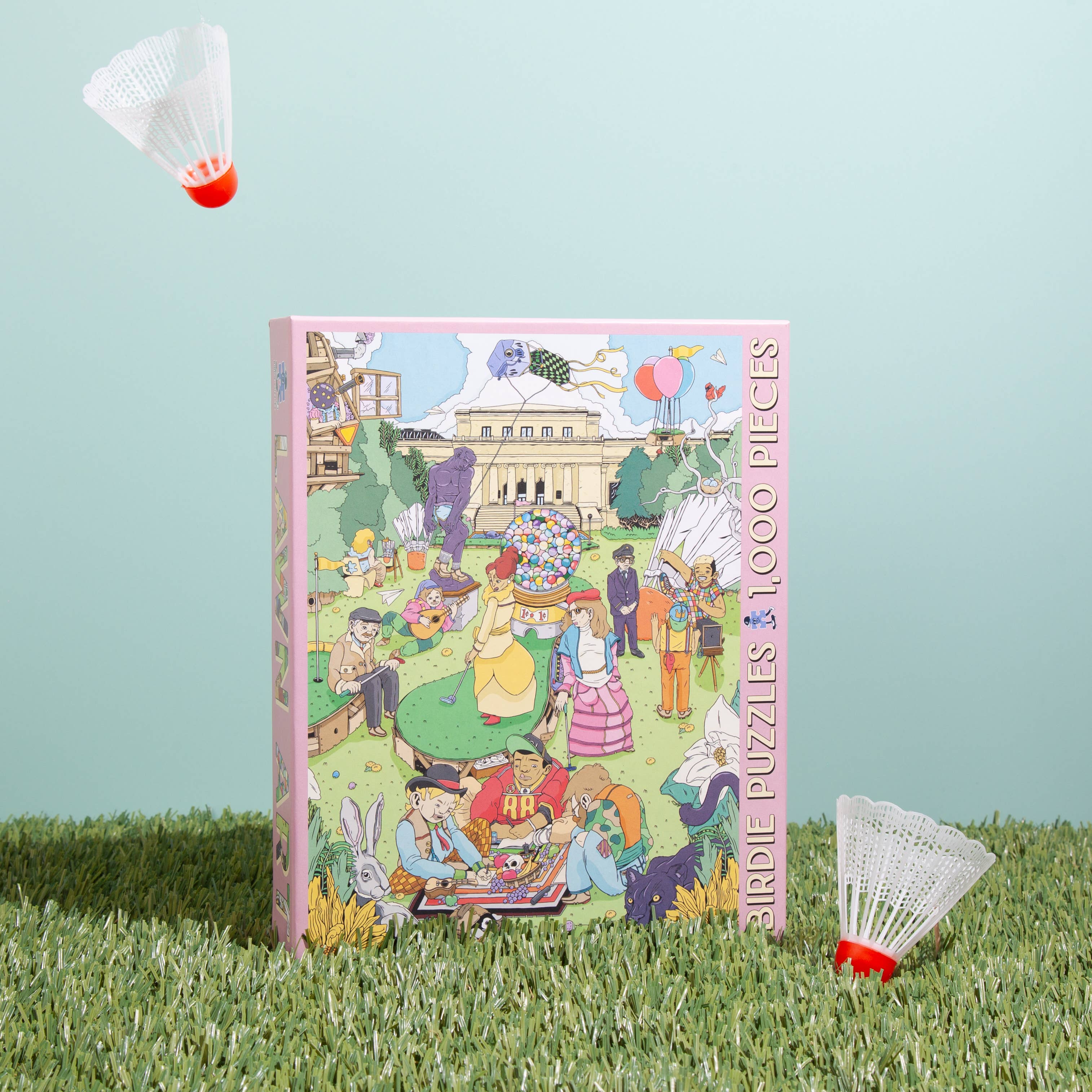 City Vibes 1000-piece puzzle by Birdie Puzzles — independent artist, made in USA, 100% recycled materials. Village Cobblery, Gualala CA.