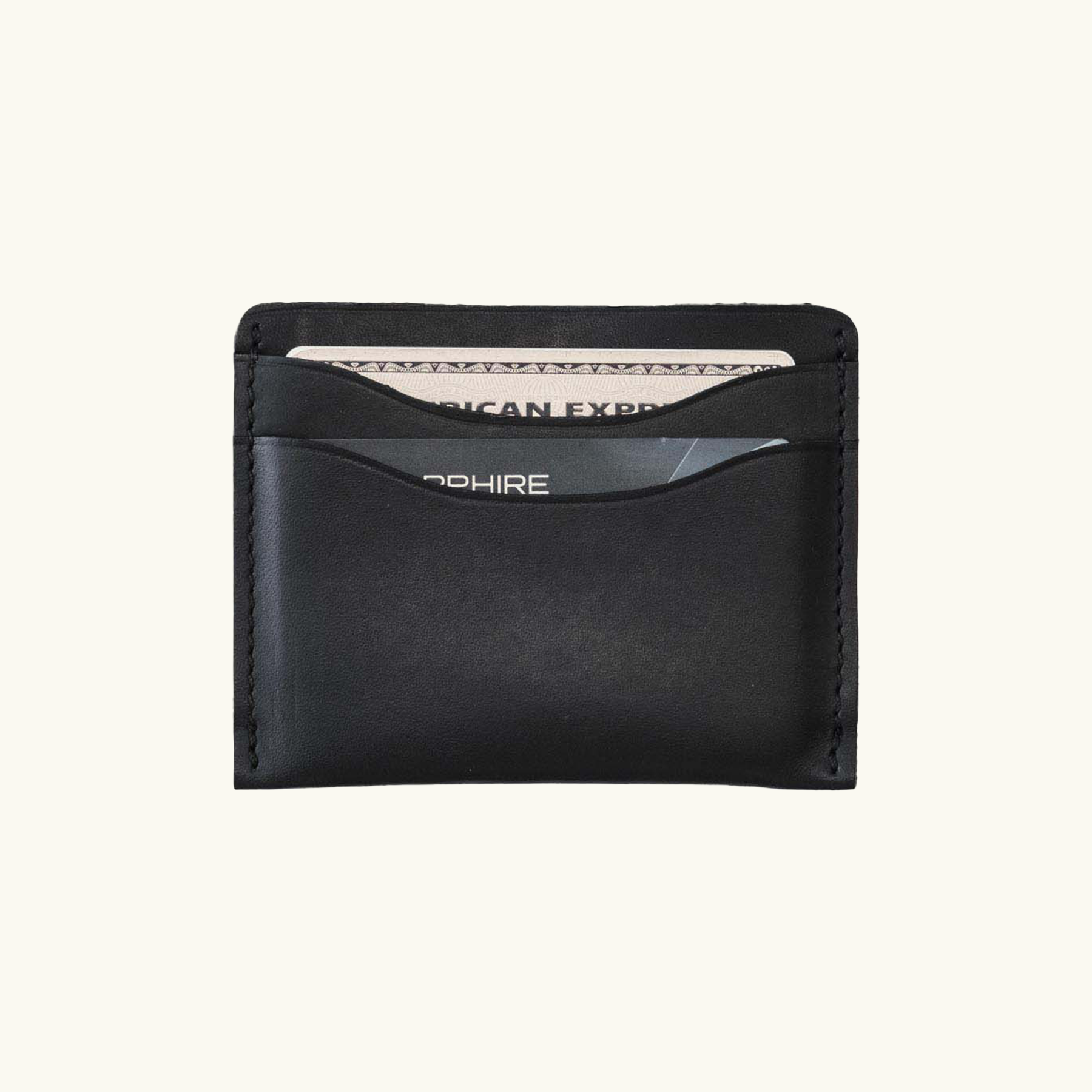 Full-Grain Leather Card Wallet – Slim Minimalist: Mixed Blue
