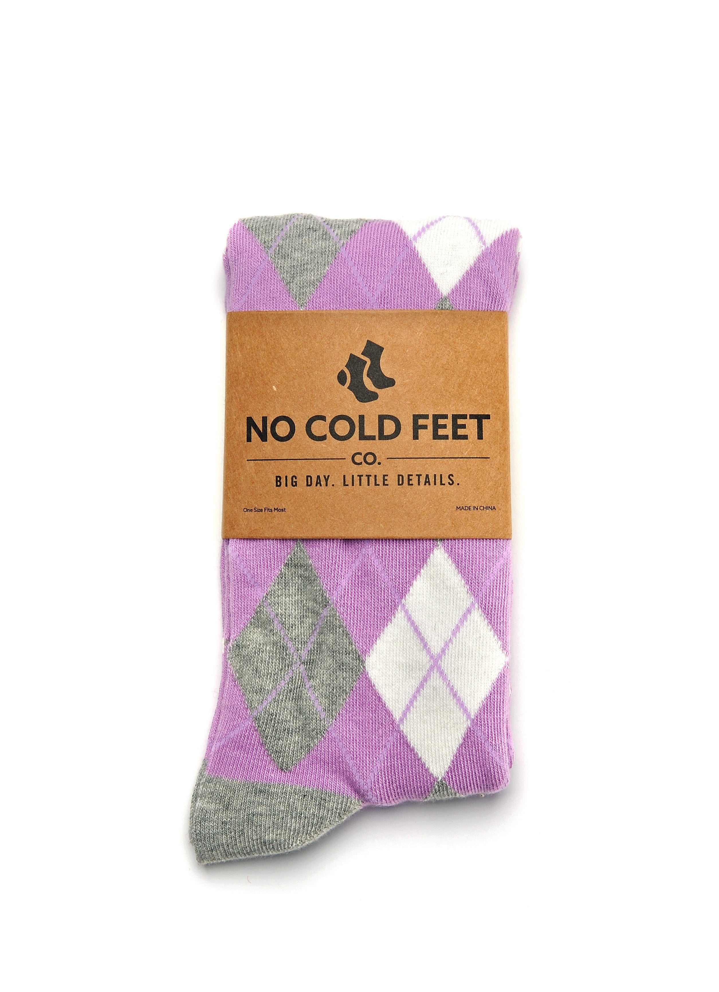 Lavender and Grey Argyle Socks