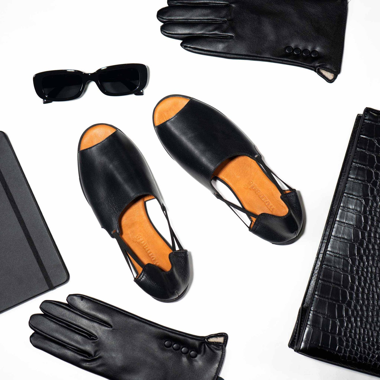 Jet Black Peep Toes