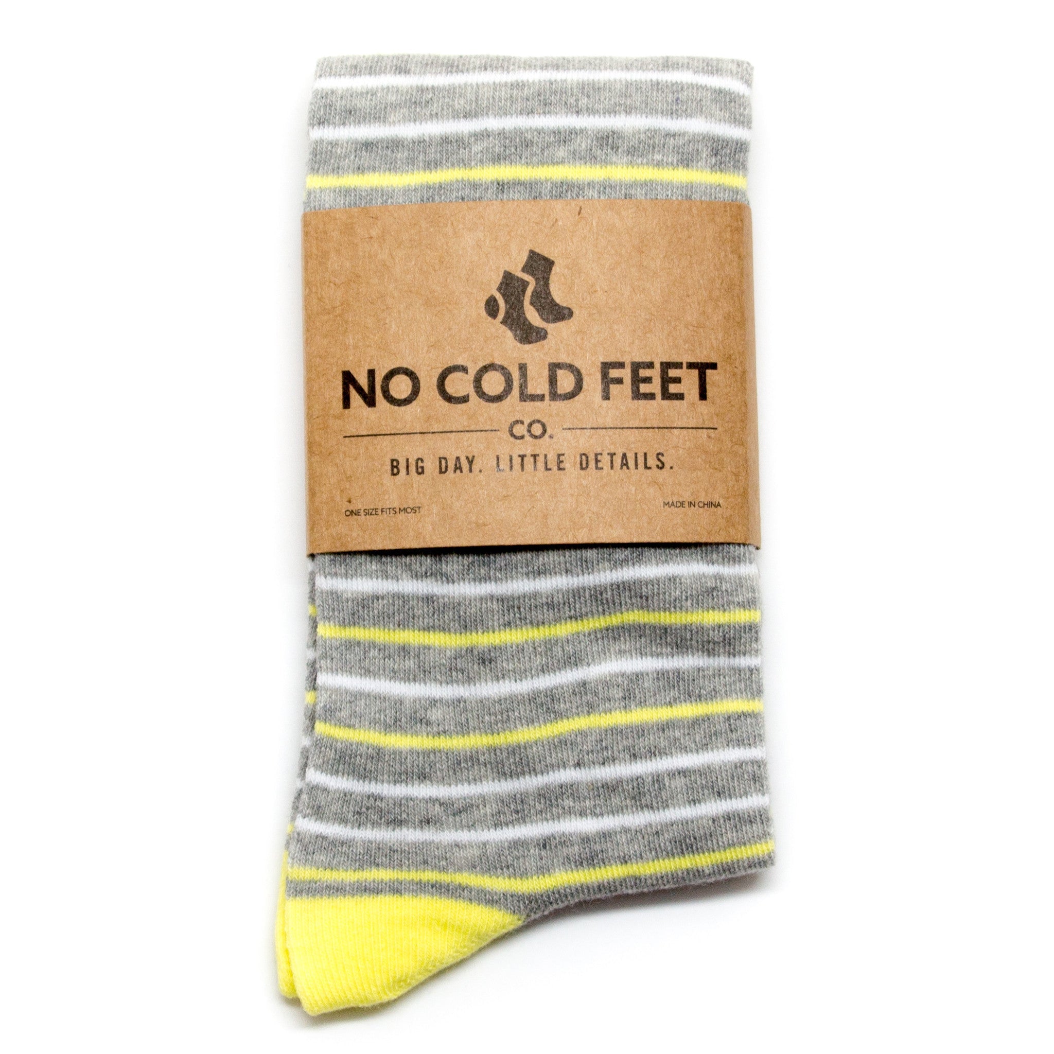 Yellow and Grey Striped Socks